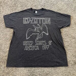 707 Led Zeppelin United States‎ of America 1977 gray T-shirt sz XL